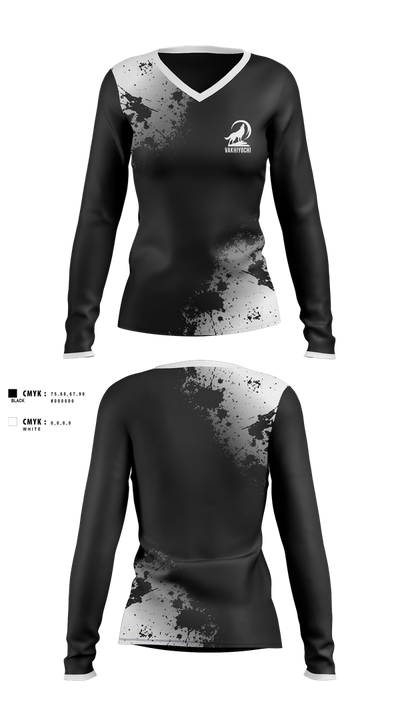 Wachyo Team Women's Long Sleeve V-neck Shirt - 1