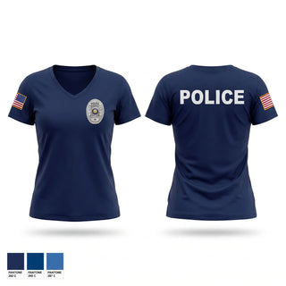 Womens Short Sleeve Vneck Shirt, Stinesville Police Department, Police, Teamtime, Team time, sublimation, custom sports apparel, team uniforms, spirit wear, spiritwear, sports uniforms, custom shirts, team store, custom team store, fundraiser sports, apparel fundraiser