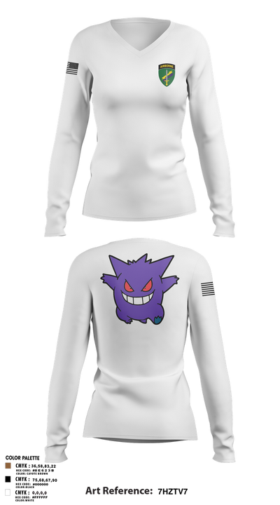 492nd ca bn 48784329 Women's Long Sleeve V-neck Shirt - 2