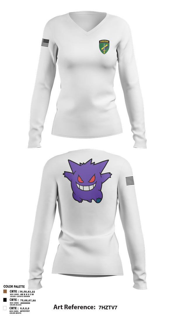 Womens Long Sleeve Vneck Shirt, 492nd ca bn, , Teamtime, Team time, sublimation, custom sports apparel, team uniforms, spirit wear, spiritwear, sports uniforms, custom shirts, team store, custom team store, fundraiser sports, apparel fundraiser