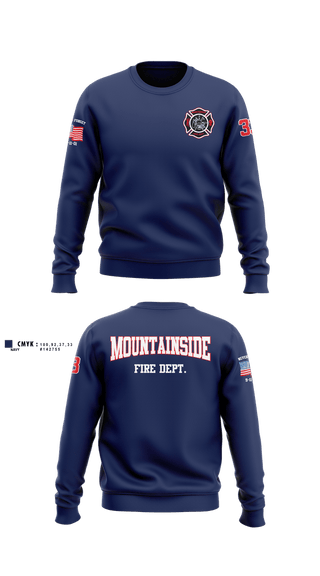 Crew Neck Sweatshirt, Mountainside Fire Department, Fire Department, Teamtime, Team time, sublimation, custom sports apparel, team uniforms, spirit wear, spiritwear, sports uniforms, custom shirts, team store, custom team store, fundraiser sports, apparel fundraiser