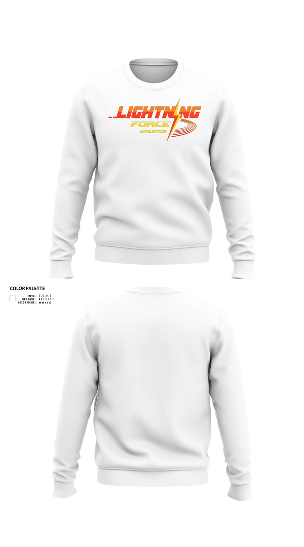 Crew Neck Sweatshirt, Lightning Force Athletics, Track & Field, Teamtime, Team time, sublimation, custom sports apparel, team uniforms, spirit wear, spiritwear, sports uniforms, custom shirts, team store, custom team store, fundraiser sports, apparel fundraiser
