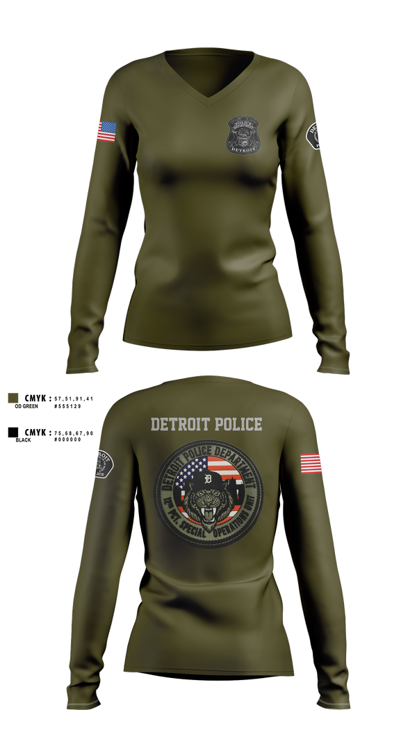 Womens Long Sleeve Vneck Shirt, 12th Precinct Special Operations, Police, Teamtime, Team time, sublimation, custom sports apparel, team uniforms, spirit wear, spiritwear, sports uniforms, custom shirts, team store, custom team store, fundraiser sports, apparel fundraiser