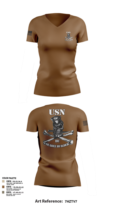NMCB-25 17597723 Women's Short Sleeve V-neck Shirt - 2
