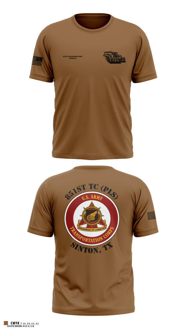 Old School Cotton Feel Shirt, 851st Transportation Company, Army, Teamtime, Team time, sublimation, custom sports apparel, team uniforms, spirit wear, spiritwear, sports uniforms, custom shirts, team store, custom team store, fundraiser sports, apparel fundraiser