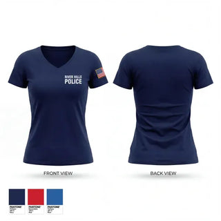 Womens Short Sleeve Vneck Shirt, River Hills Police, Police, Teamtime, Team time, sublimation, custom sports apparel, team uniforms, spirit wear, spiritwear, sports uniforms, custom shirts, team store, custom team store, fundraiser sports, apparel fundraiser