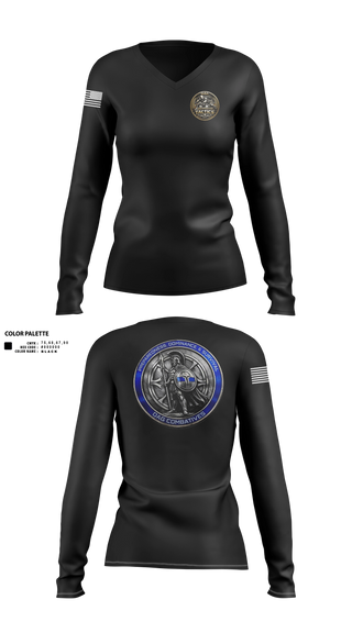 Womens Long Sleeve Vneck Shirt, OAG-DT, Police, Teamtime, Team time, sublimation, custom sports apparel, team uniforms, spirit wear, spiritwear, sports uniforms, custom shirts, team store, custom team store, fundraiser sports, apparel fundraiser