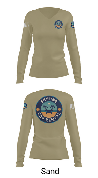 Womens Long Sleeve Vneck Shirt, Skyline Car Rental, Men's Basketball, Teamtime, Team time, sublimation, custom sports apparel, team uniforms, spirit wear, spiritwear, sports uniforms, custom shirts, team store, custom team store, fundraiser sports, apparel fundraiser