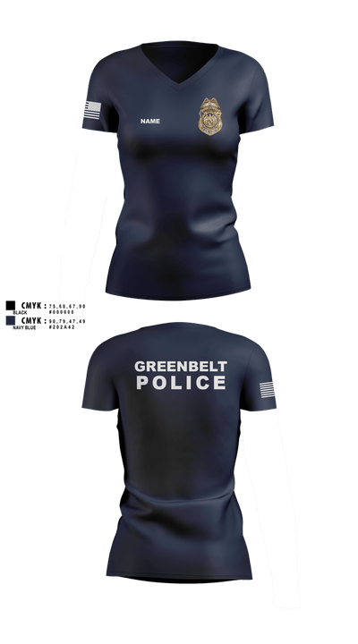 Greenbelt Police Department 4666153 Women's Short Sleeve V-neck Shirt - 1