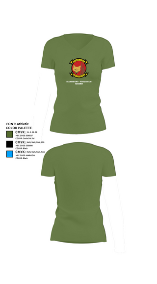 Womens Short Sleeve Vneck Shirt, Headquarters & Headquarters Squadron, , Teamtime, Team time, sublimation, custom sports apparel, team uniforms, spirit wear, spiritwear, sports uniforms, custom shirts, team store, custom team store, fundraiser sports, apparel fundraiser