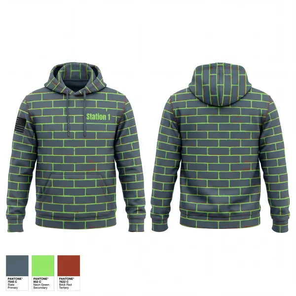 Hoodie, Station 1, Fire Department, Teamtime, Team time, sublimation, custom sports apparel, team uniforms, spirit wear, spiritwear, sports uniforms, custom shirts, team store, custom team store, fundraiser sports, apparel fundraiser