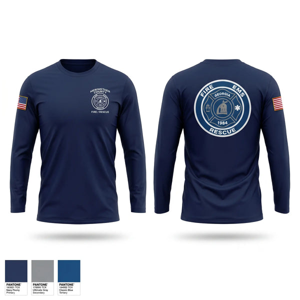 Long Sleeve Performance Shirt, Meriwether county fire rescue, Fire Department, Teamtime, Team time, sublimation, custom sports apparel, team uniforms, spirit wear, spiritwear, sports uniforms, custom shirts, team store, custom team store, fundraiser sports, apparel fundraiser