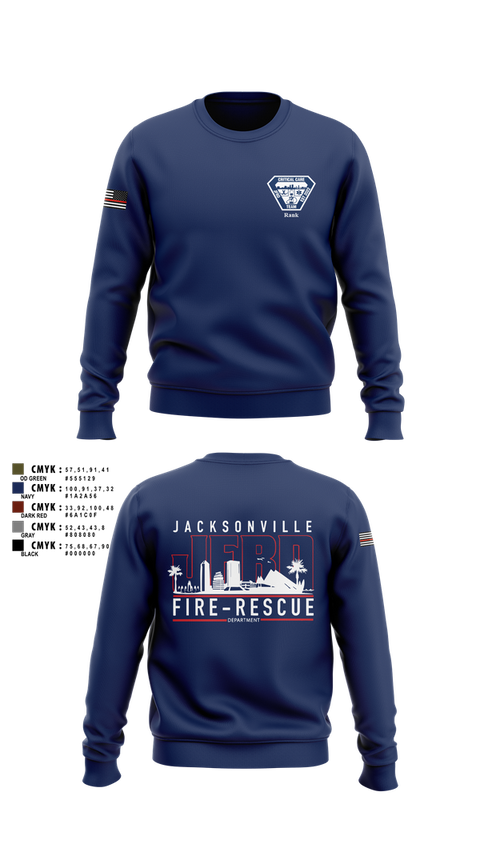 Crew Neck Sweatshirt, JFRD Critical Care Team, Fire Department, Teamtime, Team time, sublimation, custom sports apparel, team uniforms, spirit wear, spiritwear, sports uniforms, custom shirts, team store, custom team store, fundraiser sports, apparel fundraiser