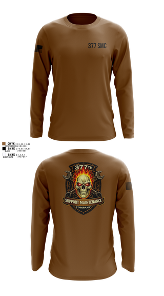 Long Sleeve Performance Shirt, 377 Support Maintenance Company, Army, Teamtime, Team time, sublimation, custom sports apparel, team uniforms, spirit wear, spiritwear, sports uniforms, custom shirts, team store, custom team store, fundraiser sports, apparel fundraiser