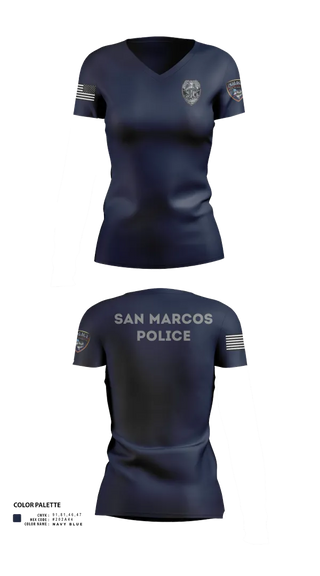 Womens Short Sleeve Vneck Shirt, San marcos police - field force, Police, Teamtime, Team time, sublimation, custom sports apparel, team uniforms, spirit wear, spiritwear, sports uniforms, custom shirts, team store, custom team store, fundraiser sports, apparel fundraiser
