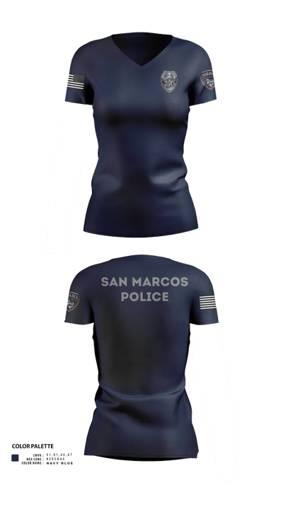 San marcos police - field force 1789471 Women's Short Sleeve V-neck Shirt - 100