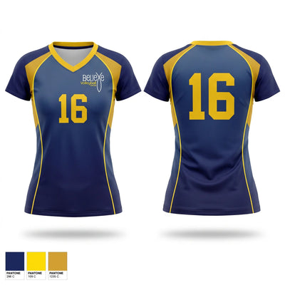 Believe Volleyball Club Women's Short Sleeve V-neck Shirt - 1