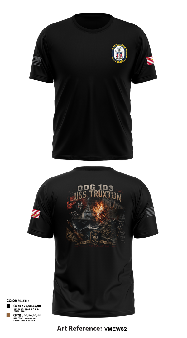 USS Truxtun DDG 103 Old School Cotton Feel Shirt - 21
