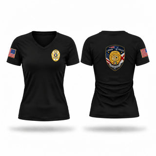 Womens Short Sleeve Vneck Shirt, Linden police department, Police, Teamtime, Team time, sublimation, custom sports apparel, team uniforms, spirit wear, spiritwear, sports uniforms, custom shirts, team store, custom team store, fundraiser sports, apparel fundraiser