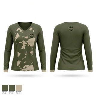 Womens Long Sleeve Vneck Shirt, Dirt devils, Baseball, Teamtime, Team time, sublimation, custom sports apparel, team uniforms, spirit wear, spiritwear, sports uniforms, custom shirts, team store, custom team store, fundraiser sports, apparel fundraiser