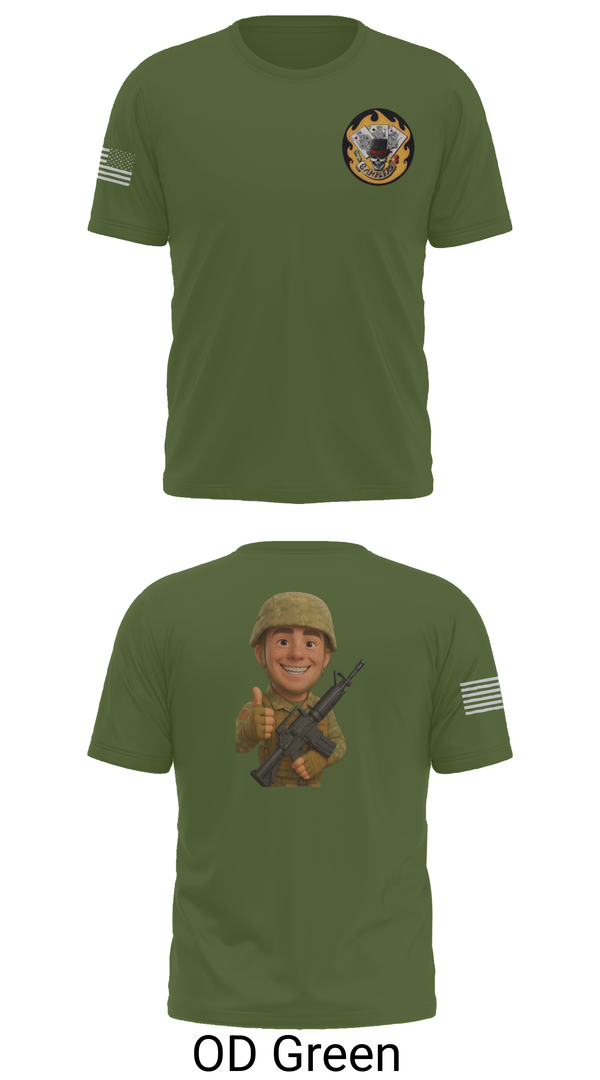 Old School Cotton Feel Shirt, 2-69 GCo, Army, Teamtime, Team time, sublimation, custom sports apparel, team uniforms, spirit wear, spiritwear, sports uniforms, custom shirts, team store, custom team store, fundraiser sports, apparel fundraiser