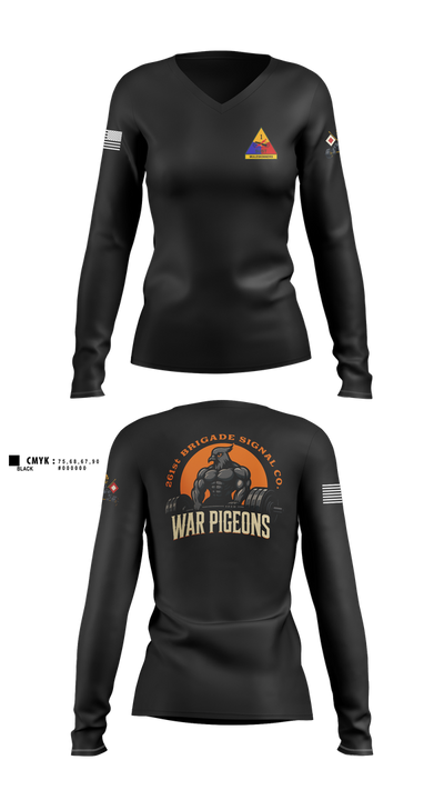 261st War Pigeons Women's Long Sleeve V-neck Shirt - 101