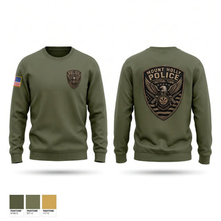 Crew Neck Sweatshirt, Mount Holly Police Tactical Response Team, Police, Teamtime, Team time, sublimation, custom sports apparel, team uniforms, spirit wear, spiritwear, sports uniforms, custom shirts, team store, custom team store, fundraiser sports, apparel fundraiser