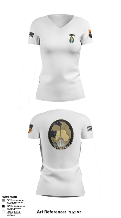 5th Special Forces Group 48922041 Women's Short Sleeve V-neck Shirt - 2