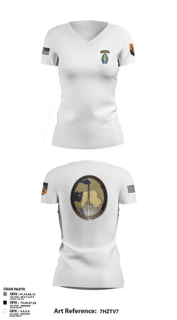 Womens Short Sleeve Vneck Shirt, 5th Special Forces Group, , Teamtime, Team time, sublimation, custom sports apparel, team uniforms, spirit wear, spiritwear, sports uniforms, custom shirts, team store, custom team store, fundraiser sports, apparel fundraiser