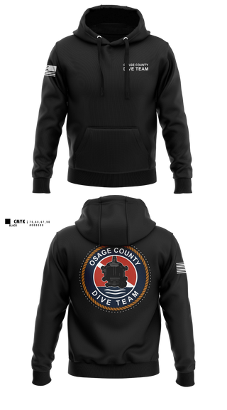 Hoodie, Osage County Dive Team, Fire Department, Teamtime, Team time, sublimation, custom sports apparel, team uniforms, spirit wear, spiritwear, sports uniforms, custom shirts, team store, custom team store, fundraiser sports, apparel fundraiser