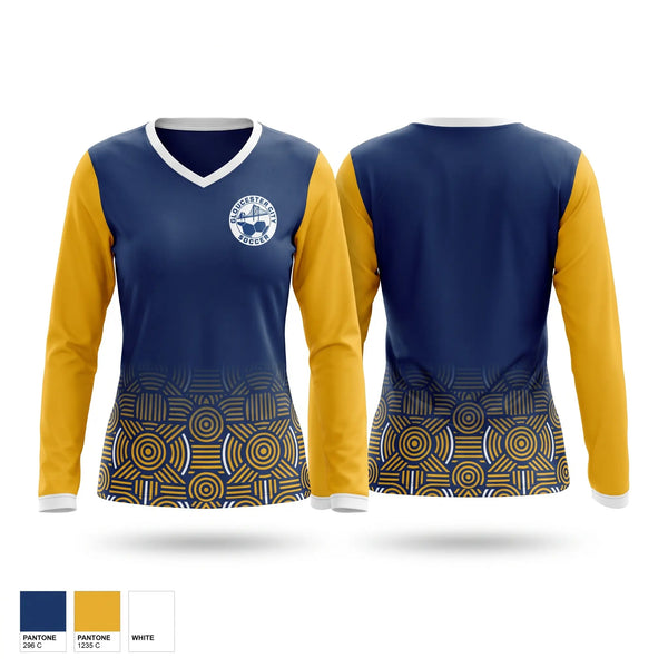 Womens Long Sleeve Vneck Shirt, Gloucester City Youth Soccer, , Teamtime, Team time, sublimation, custom sports apparel, team uniforms, spirit wear, spiritwear, sports uniforms, custom shirts, team store, custom team store, fundraiser sports, apparel fundraiser