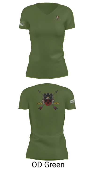 HHC 1ST BN 65TH INF REG 37027078 Women's Short Sleeve V-neck Shirt - 48