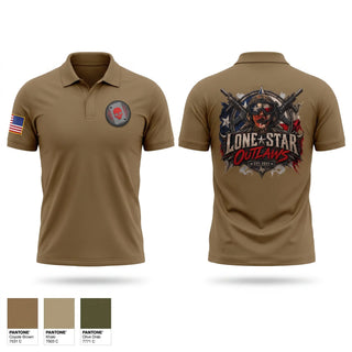 Short Sleeve Performance Polo, Lone Star Outlaws, Army, Teamtime, Team time, sublimation, custom sports apparel, team uniforms, spirit wear, spiritwear, sports uniforms, custom shirts, team store, custom team store, fundraiser sports, apparel fundraiser