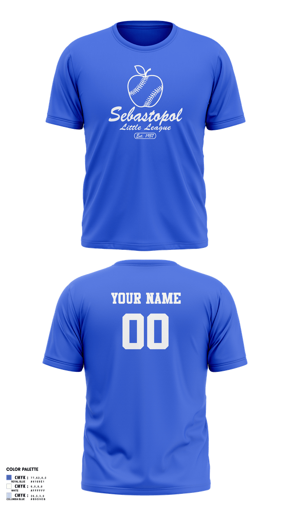 Sebastopol Little League 29313741 Short Sleeve Performance Shirt - 4