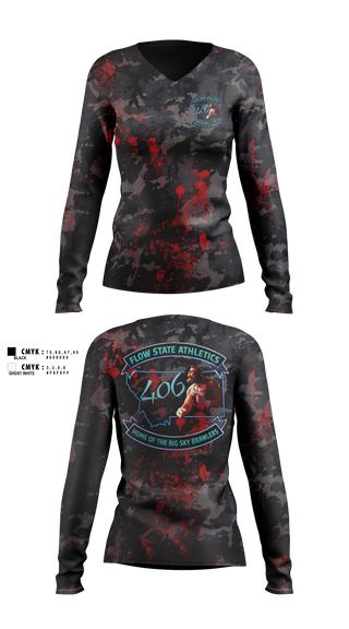 Womens Long Sleeve Vneck Shirt, Flow State Athletics, , Teamtime, Team time, sublimation, custom sports apparel, team uniforms, spirit wear, spiritwear, sports uniforms, custom shirts, team store, custom team store, fundraiser sports, apparel fundraiser