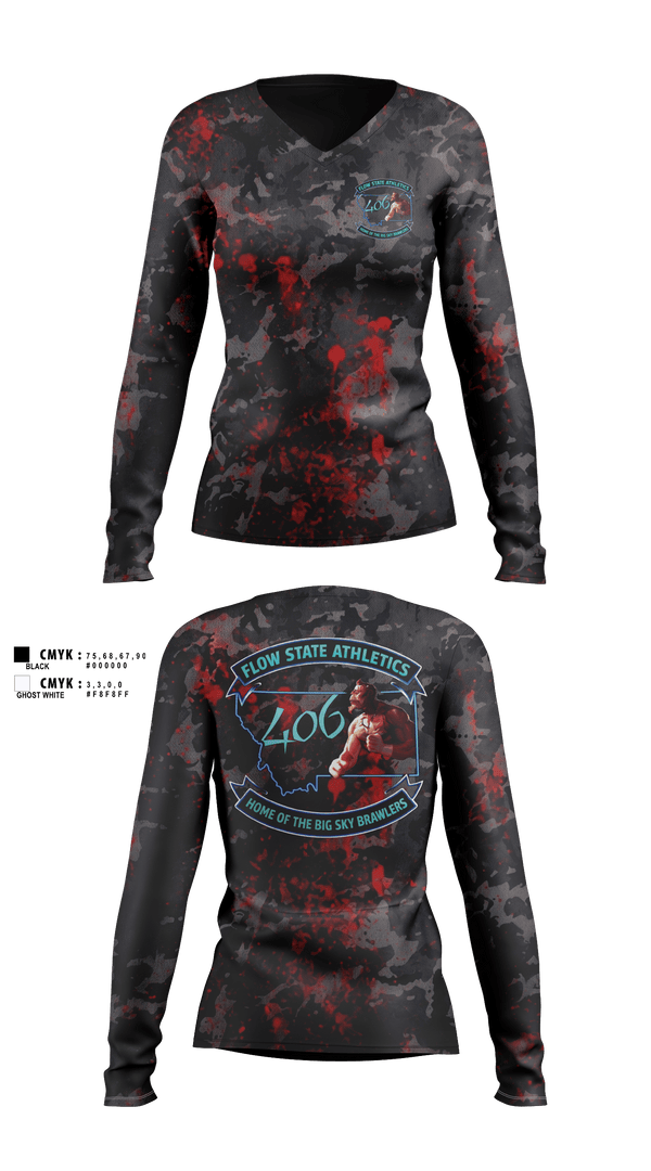 Womens Long Sleeve Vneck Shirt, Flow State Athletics, , Teamtime, Team time, sublimation, custom sports apparel, team uniforms, spirit wear, spiritwear, sports uniforms, custom shirts, team store, custom team store, fundraiser sports, apparel fundraiser