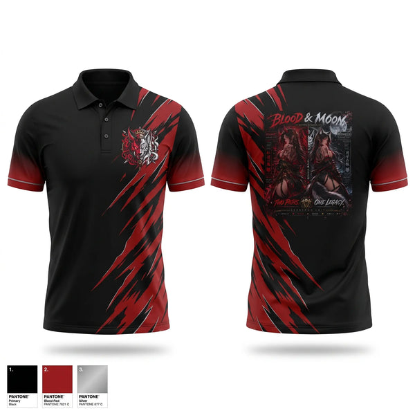 Short Sleeve Performance Polo, Cu blood&moon, E-Sports, Teamtime, Team time, sublimation, custom sports apparel, team uniforms, spirit wear, spiritwear, sports uniforms, custom shirts, team store, custom team store, fundraiser sports, apparel fundraiser