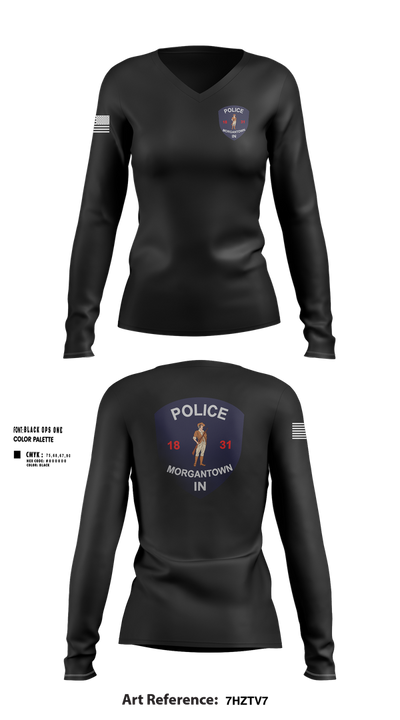 Morgantown Police Department 83325246 Women's Long Sleeve V-neck Shirt - 103