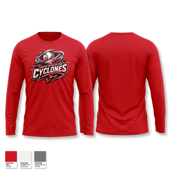 Long Sleeve Performance Shirt, South Charleston Cyclones, Baseball, Teamtime, Team time, sublimation, custom sports apparel, team uniforms, spirit wear, spiritwear, sports uniforms, custom shirts, team store, custom team store, fundraiser sports, apparel fundraiser