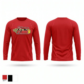 Long Sleeve Performance Shirt, Crimson Flames, Softball, Teamtime, Team time, sublimation, custom sports apparel, team uniforms, spirit wear, spiritwear, sports uniforms, custom shirts, team store, custom team store, fundraiser sports, apparel fundraiser