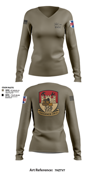 Womens Long Sleeve Vneck Shirt, 358 EVCC, , Teamtime, Team time, sublimation, custom sports apparel, team uniforms, spirit wear, spiritwear, sports uniforms, custom shirts, team store, custom team store, fundraiser sports, apparel fundraiser
