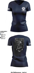 1-222 Aviation Regiment Women's Short Sleeve V-neck Shirt - 9