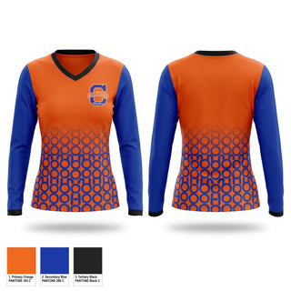 Womens Long Sleeve Vneck Shirt, Columbus High School Wrestling, Wrestling, Teamtime, Team time, sublimation, custom sports apparel, team uniforms, spirit wear, spiritwear, sports uniforms, custom shirts, team store, custom team store, fundraiser sports, apparel fundraiser
