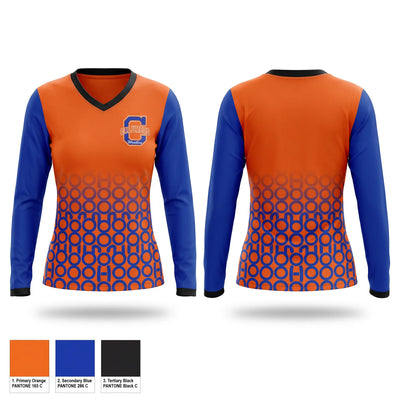 Columbus High School Wrestling 82810722 Women's Long Sleeve V-neck Shirt - 1