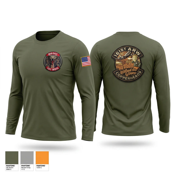 Long Sleeve Performance Shirt, 161 MDG Copperheads, Air Force, Teamtime, Team time, sublimation, custom sports apparel, team uniforms, spirit wear, spiritwear, sports uniforms, custom shirts, team store, custom team store, fundraiser sports, apparel fundraiser