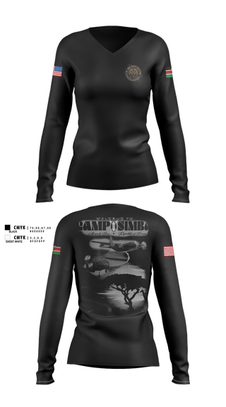 Womens Long Sleeve Vneck Shirt, OSI Eder 2506, Air Force, Teamtime, Team time, sublimation, custom sports apparel, team uniforms, spirit wear, spiritwear, sports uniforms, custom shirts, team store, custom team store, fundraiser sports, apparel fundraiser