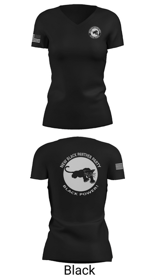 Womens Short Sleeve Vneck Shirt, New Black Panther Party, Army, Teamtime, Team time, sublimation, custom sports apparel, team uniforms, spirit wear, spiritwear, sports uniforms, custom shirts, team store, custom team store, fundraiser sports, apparel fundraiser