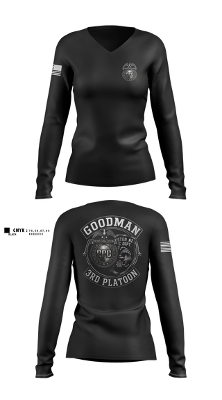 Womens Long Sleeve Vneck Shirt, RPD, Police, Teamtime, Team time, sublimation, custom sports apparel, team uniforms, spirit wear, spiritwear, sports uniforms, custom shirts, team store, custom team store, fundraiser sports, apparel fundraiser