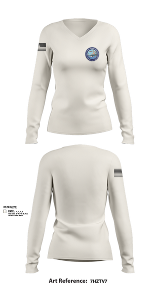 Womens Long Sleeve Vneck Shirt, Tarrytown Flotilla 014-06-06, Coast Guard, Teamtime, Team time, sublimation, custom sports apparel, team uniforms, spirit wear, spiritwear, sports uniforms, custom shirts, team store, custom team store, fundraiser sports, apparel fundraiser