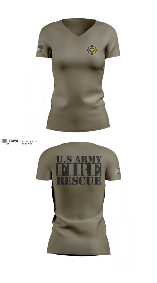 Womens Short Sleeve Vneck Shirt, U. S. ARMY FIRE RESCUE, Army, Teamtime, Team time, sublimation, custom sports apparel, team uniforms, spirit wear, spiritwear, sports uniforms, custom shirts, team store, custom team store, fundraiser sports, apparel fundraiser